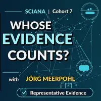Grafik: Sciana-Netzwerk, Whose Evidence Counts? YouTube Thumbnail des Interviews mit Jörg Meerpohl. Bildrechte: Sciana-Netzwerk