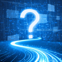 Symbolbild Datenstrom mit Fragezeichen