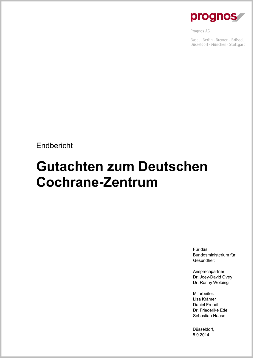 Vorschau Bild Gutachten zum Deutschen Cochrane-Zentrum